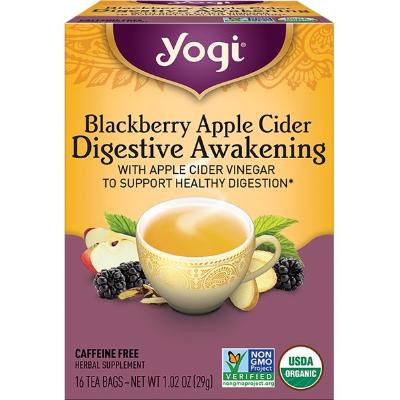YOGI TEA Blackberry Apple Cider Digestive Awakening Tea 16 BAG