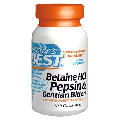 DOCTORS BEST Betaine HCl Pepsin/Gentian Bitters 120 CAP