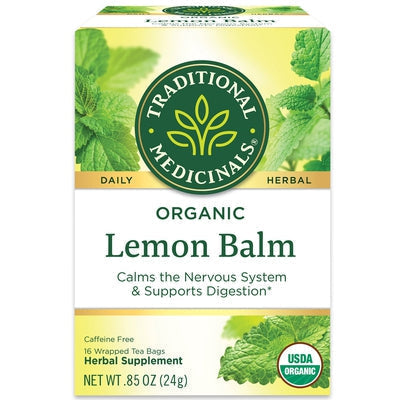TRADITIONAL MEDICINALS Organic Lemon Balm Tea 16 BAGS