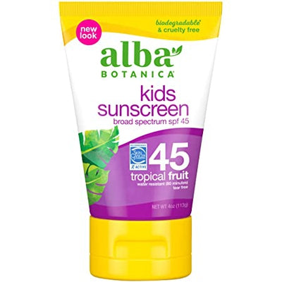 ALBA BOTANICA Kids Sunscreen Tropical Fruit SPF45 4 OZ
