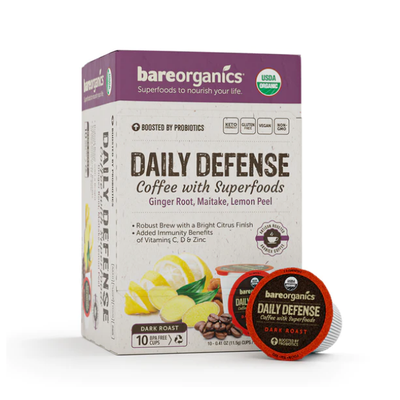 BARE ORGANICS: Immunity Coffee K-Cups 10 CT Daily Defense