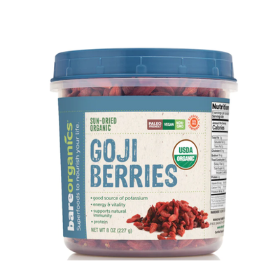 BARE ORGANICS: Organic Sun Dried Goji Berries 8 OZ