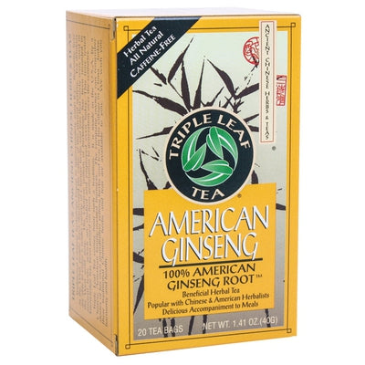 TRIPLE LEAF American Ginseng Tea (100%% Wisc. root) 20 BAG