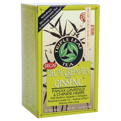 TRIPLE LEAF Decaf Green Tea w-Ginseng 20 BAG