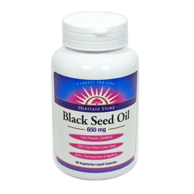 HERITAGE PRODUCTS Black Seed Oil 650 mg 90 CAP