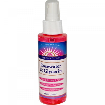 HERITAGE PRODUCTS Rosewater &amp; Glycerin 4 OZ