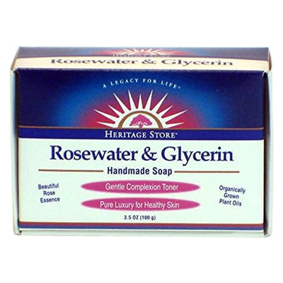 HERITAGE PRODUCTS Rosewater &amp; Glycerin Bar Soap 3.5 OZ