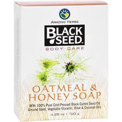AMAZING HERBS Black Seed Oatmeal &amp; Honey Soap 4.25 OZ