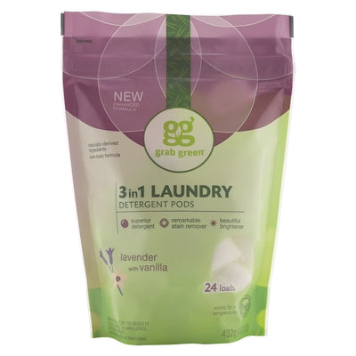 GRAB GREEN Lavender Vanilla Laundry Pods 24 LD