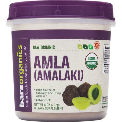 BARE ORGANICS: Organic Amla Powder Indian Gooseberry 8 OZ