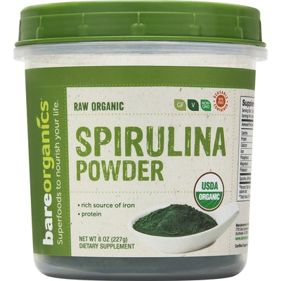 BARE ORGANICS: Organic Spirulina Powder 8 OZ