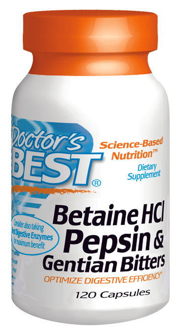 Betaine HCl Pepsin/Gentian Bitters 120 CAP