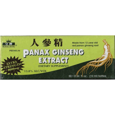 GINSENG PRODUCTS Panax Ginseng with Alcohol 8000 mg 30 VIAL
