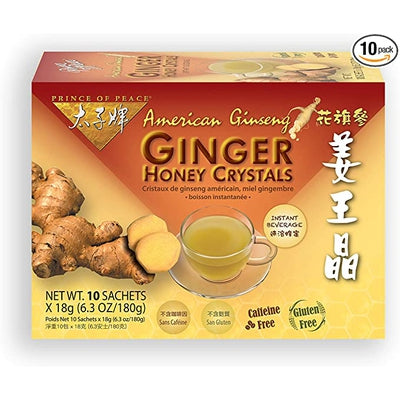 PRINCE OF PEACE  Ginger Honey Crystals Ginseng 10 CT