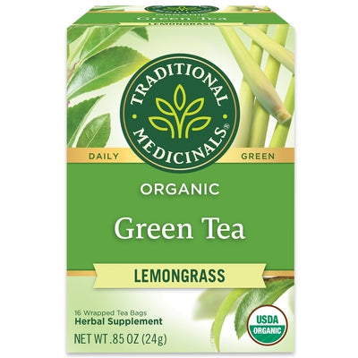TRADITIONAL MEDICINALS Green Tea with Lemongrass Org 16 BAGS