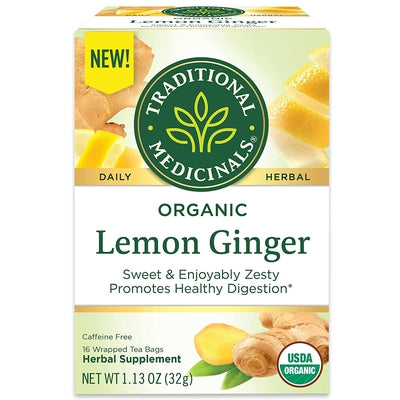 TRADITIONAL MEDICINALS Lemon Ginger Tea 16 BAGS